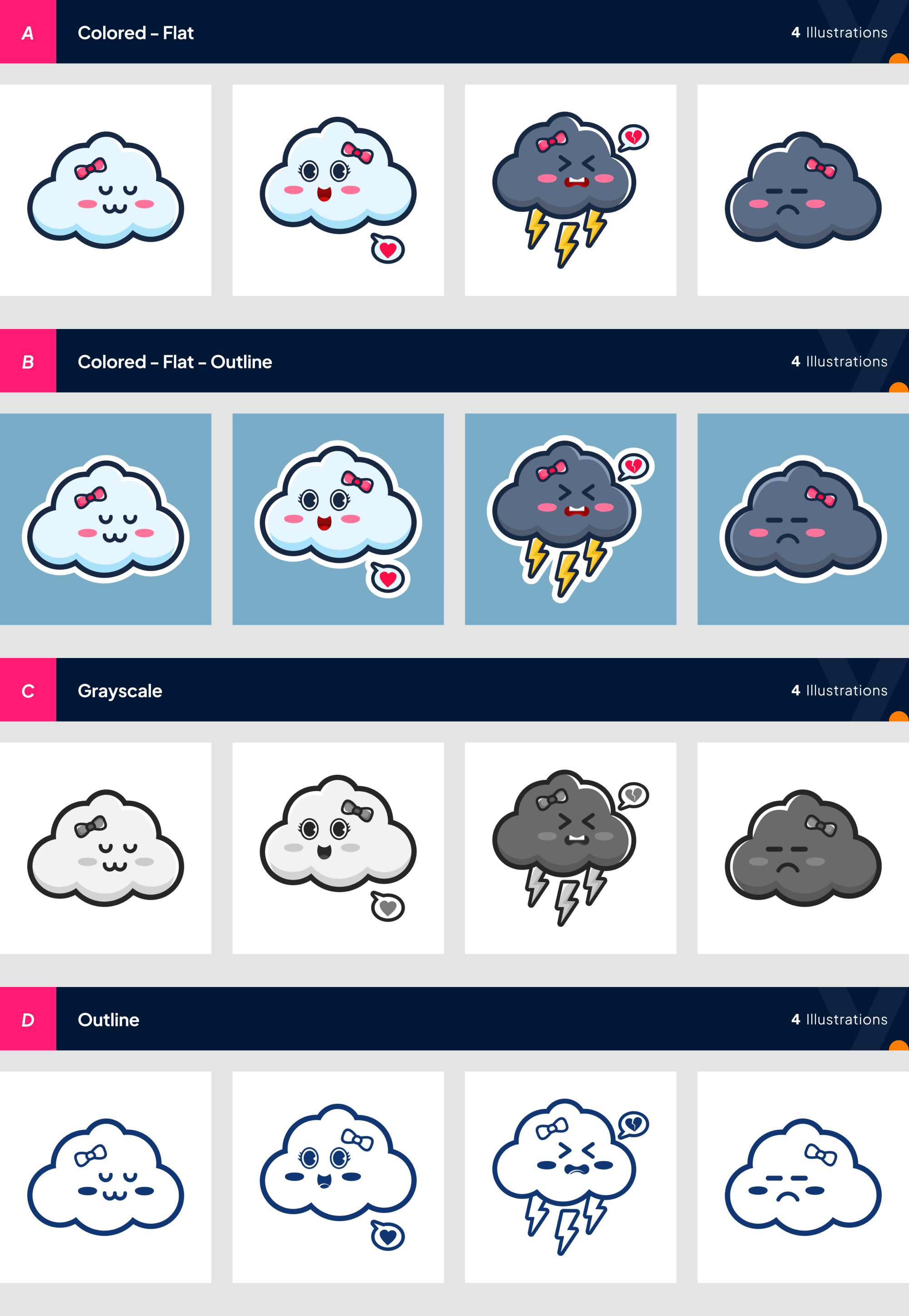Free Cute Cloud Illustrations Pack presentation image