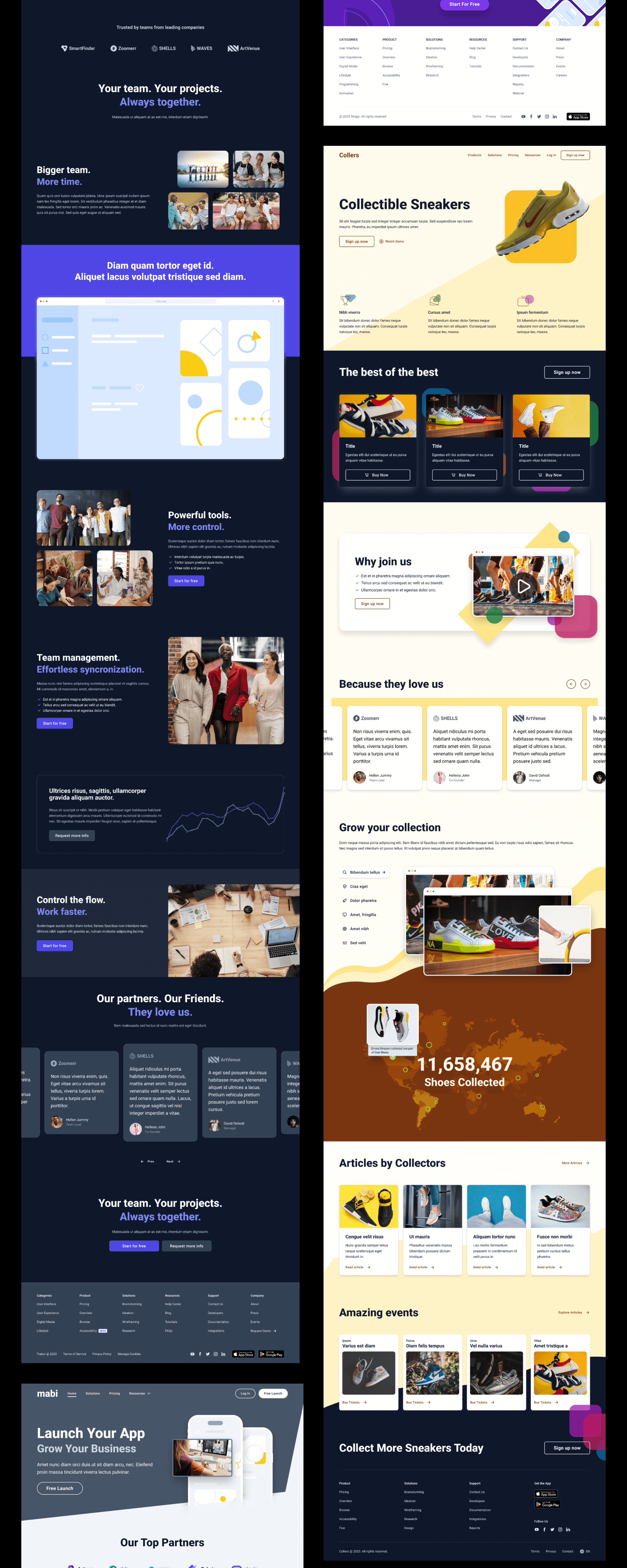 Landing Page Kit - Free 13 Landing Pages Collection for UI UX Design presentation image