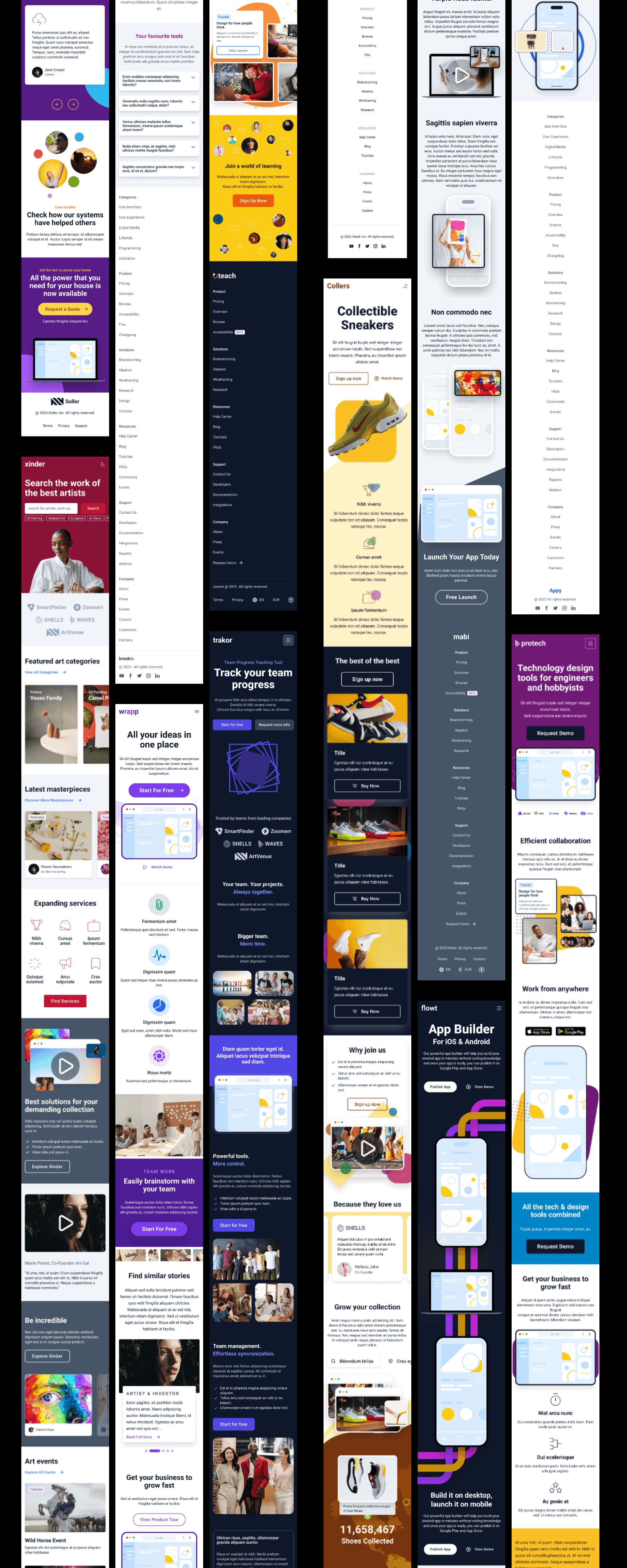Landing Page Kit - Free 13 Landing Pages Collection for UI UX Design presentation image