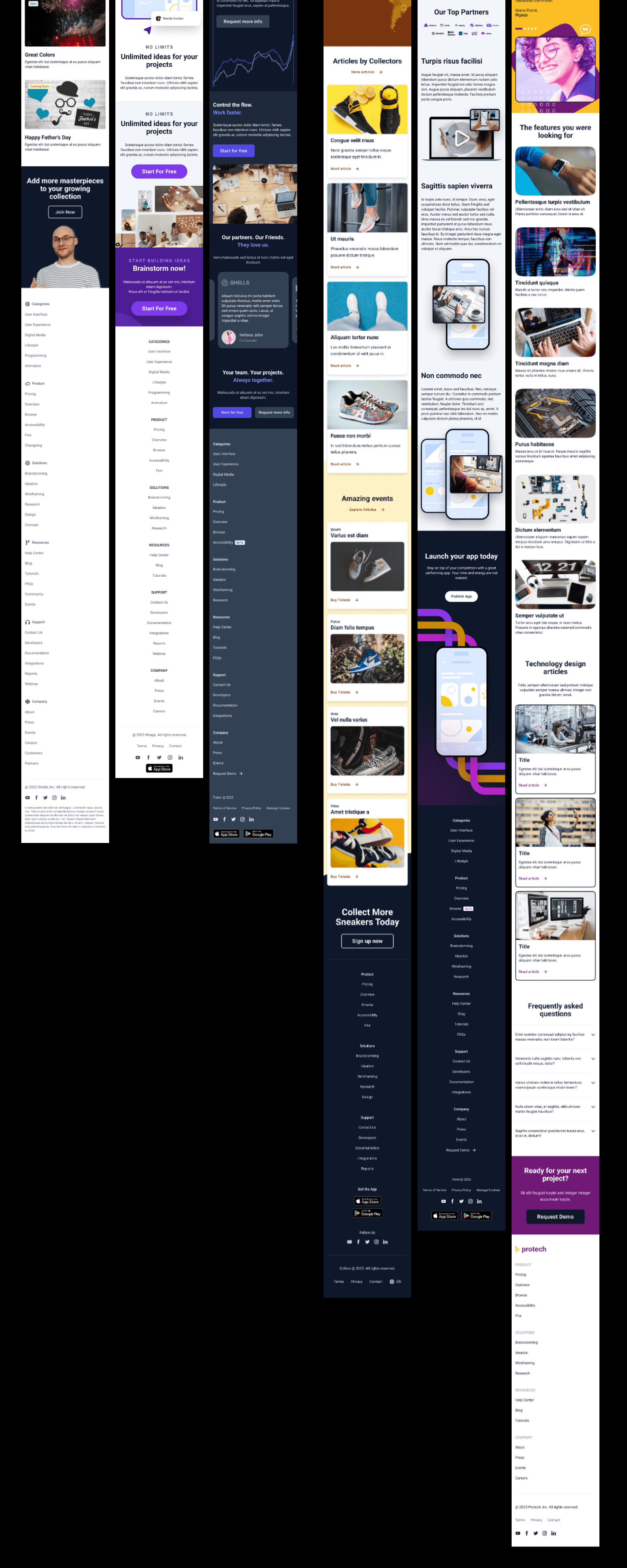 Landing Page Kit - Free 13 Landing Pages Collection for UI UX Design presentation image
