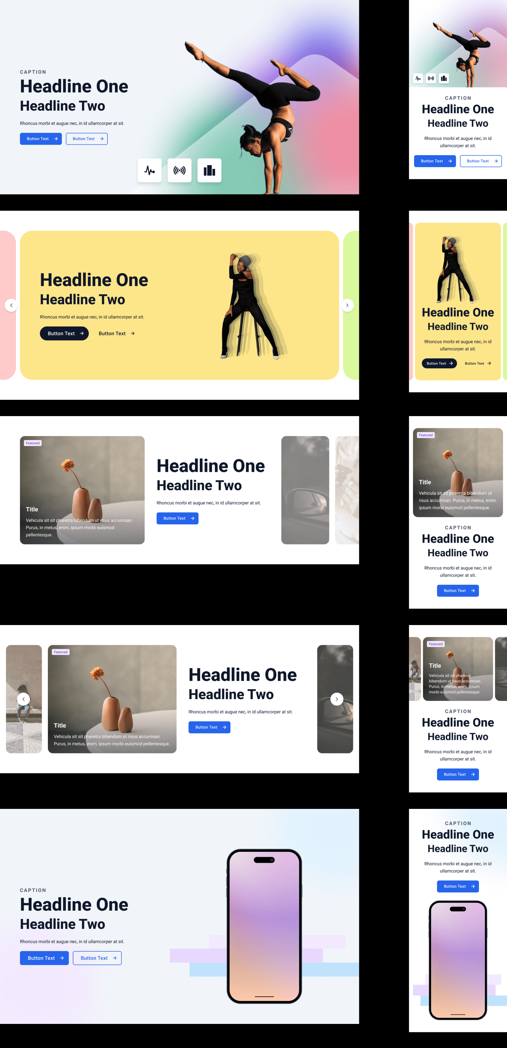 Landing Page Kit - Free 13 Landing Pages Collection for UI UX Design presentation image