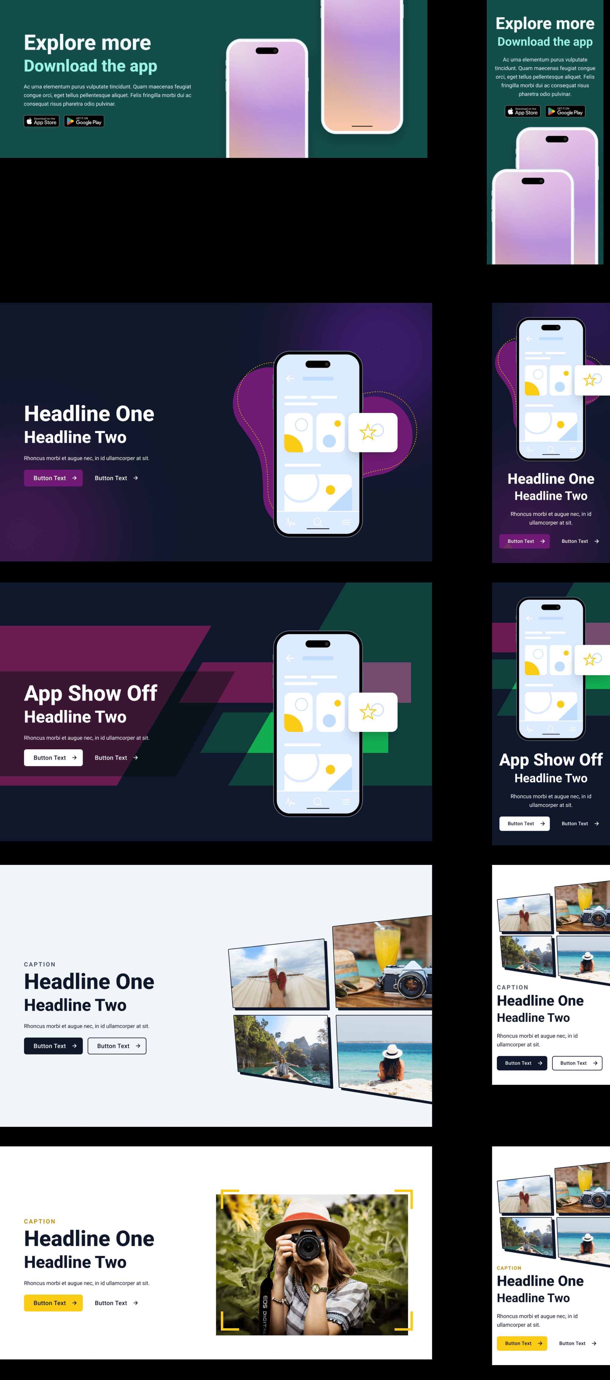 Landing Page Kit - Free 13 Landing Pages Collection for UI UX Design presentation image