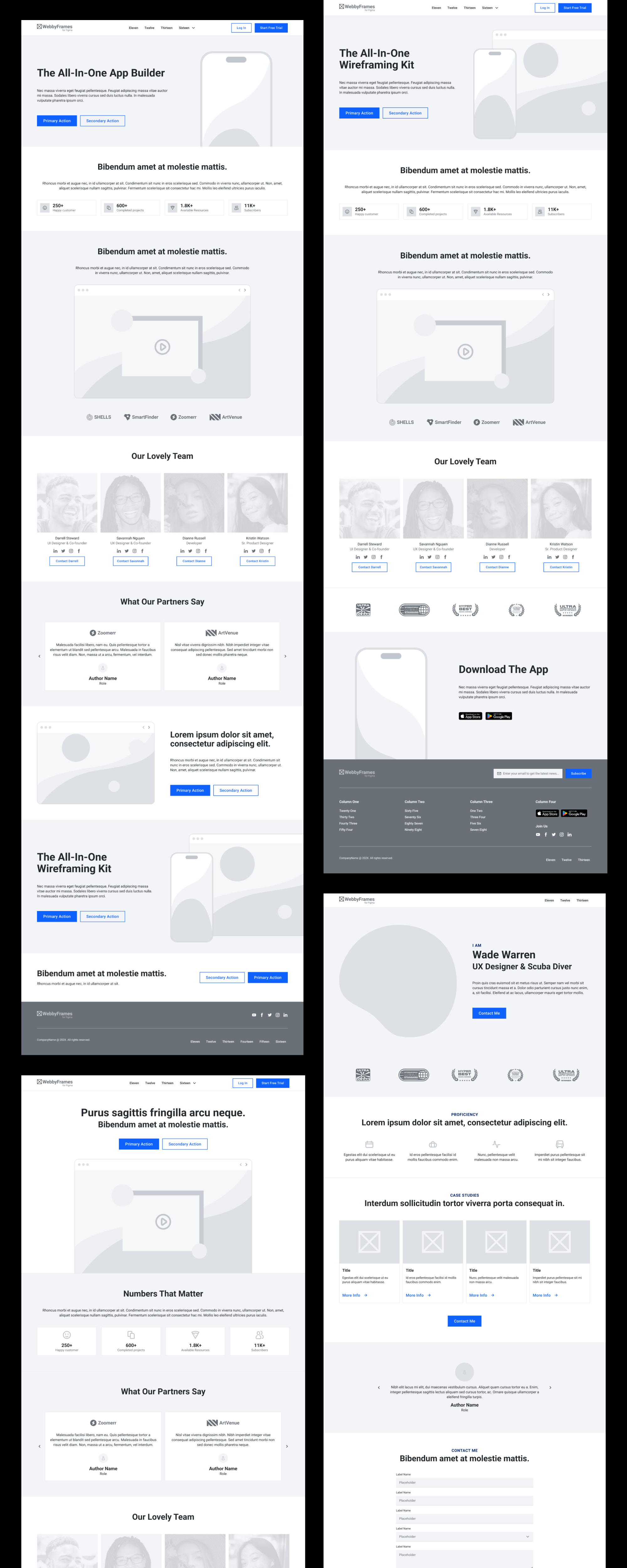 Wireframes Kit - Free wireframing Websites and SaaS UI UX presentation image