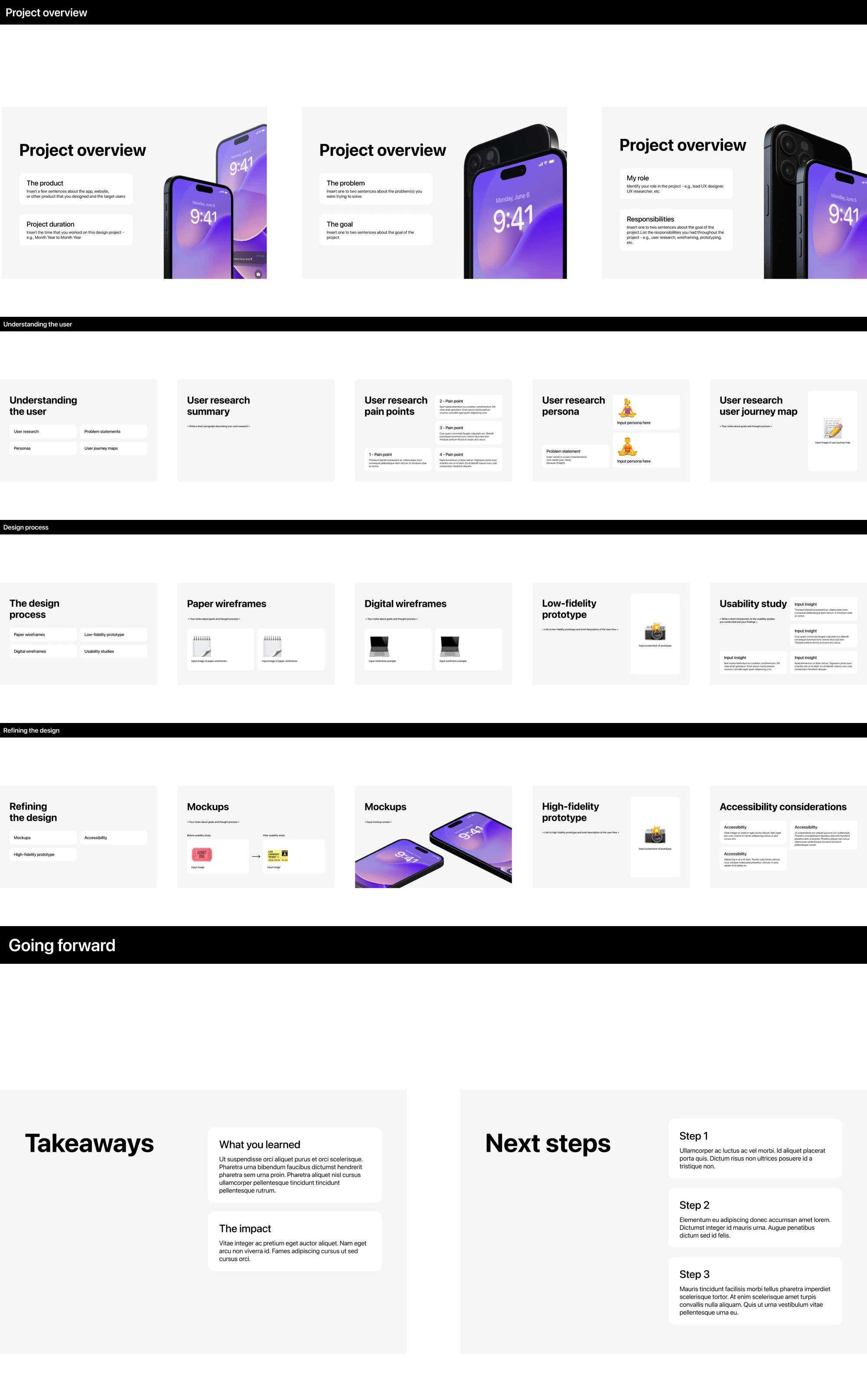UX Design Case Study Presentation Template presentation image