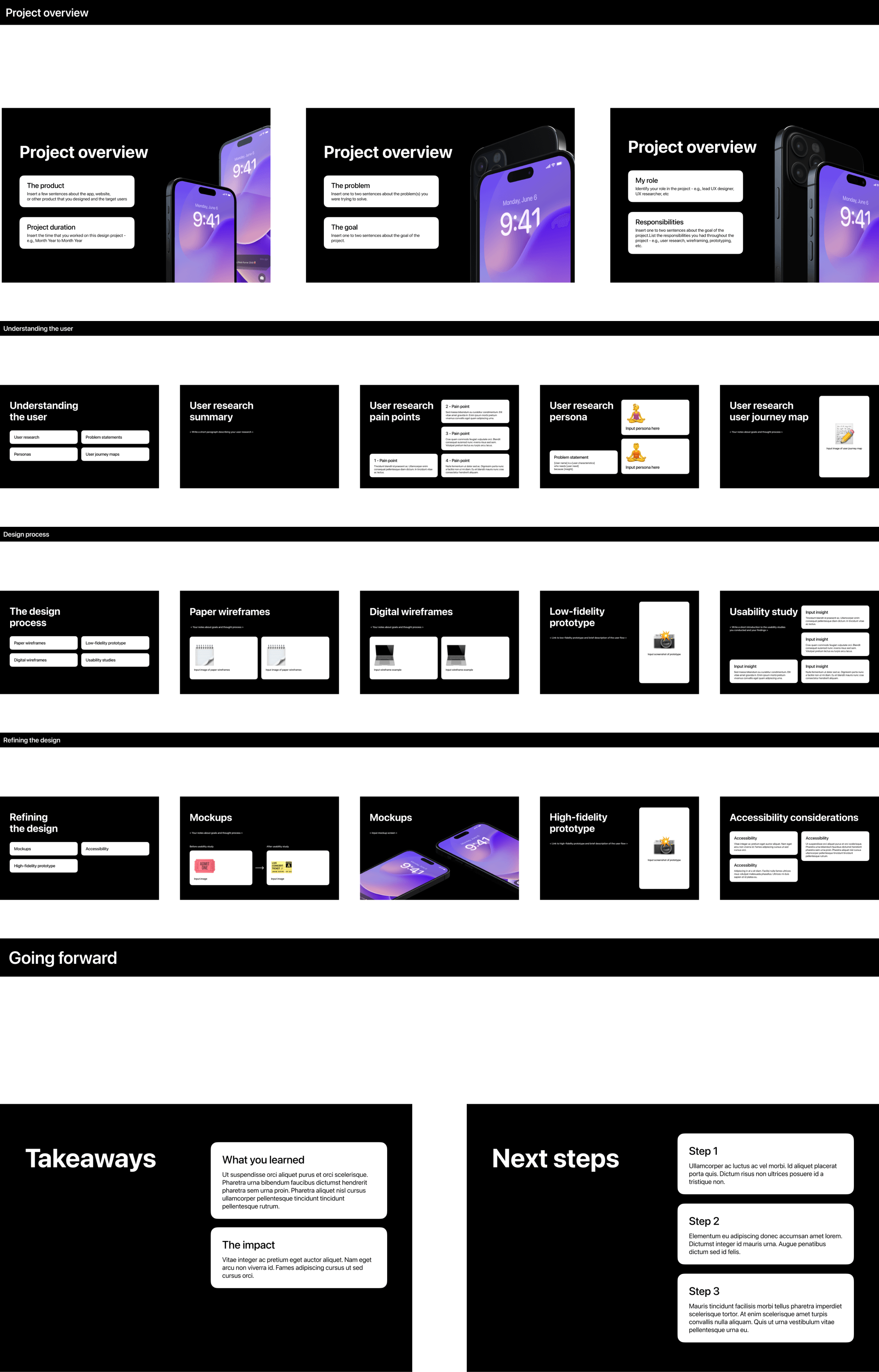 UX Design Case Study Presentation Template presentation image
