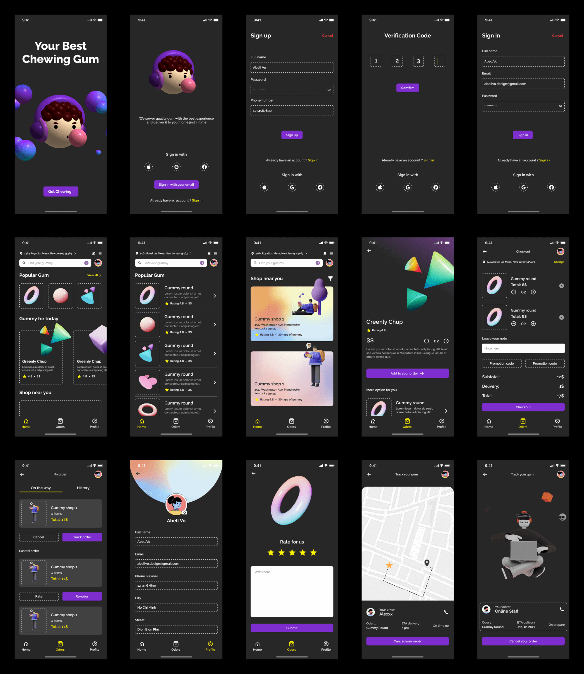 Gummy Store IOS App UI Kit presentation image