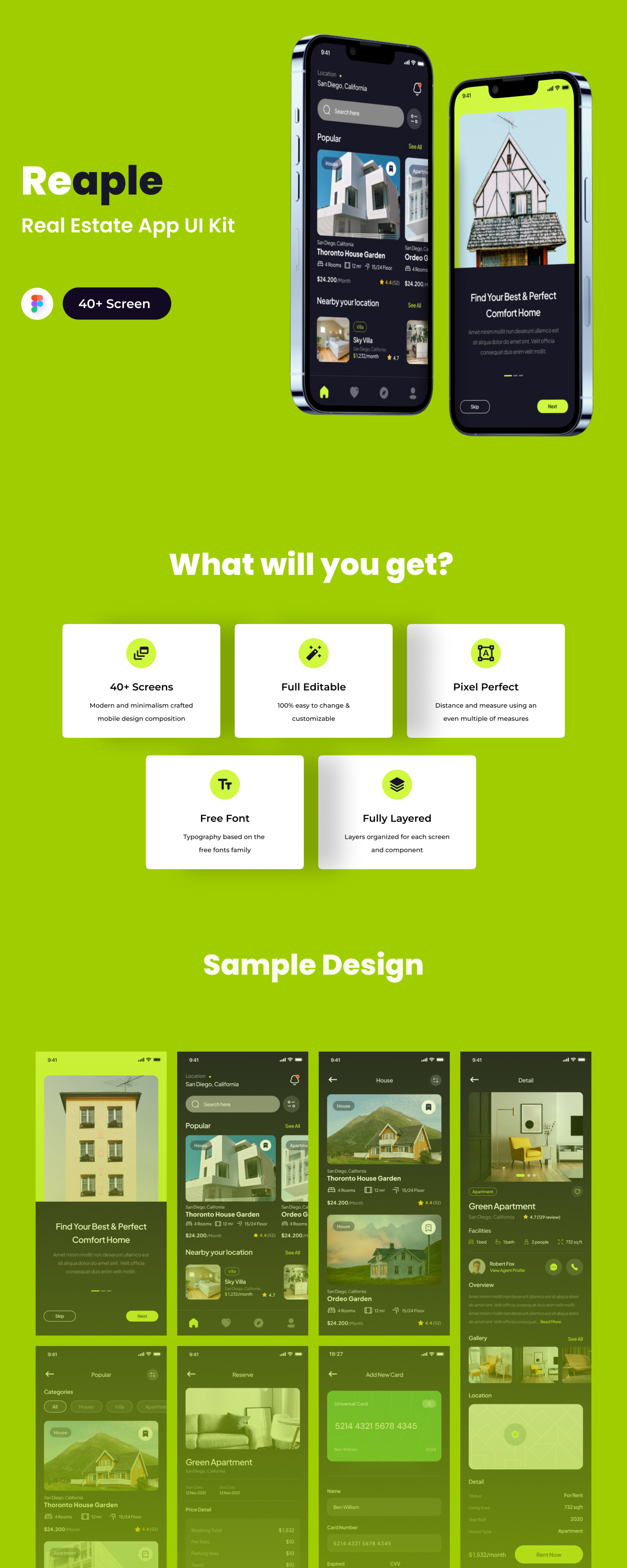 Reaple - Real Estate App UI Kit presentation image