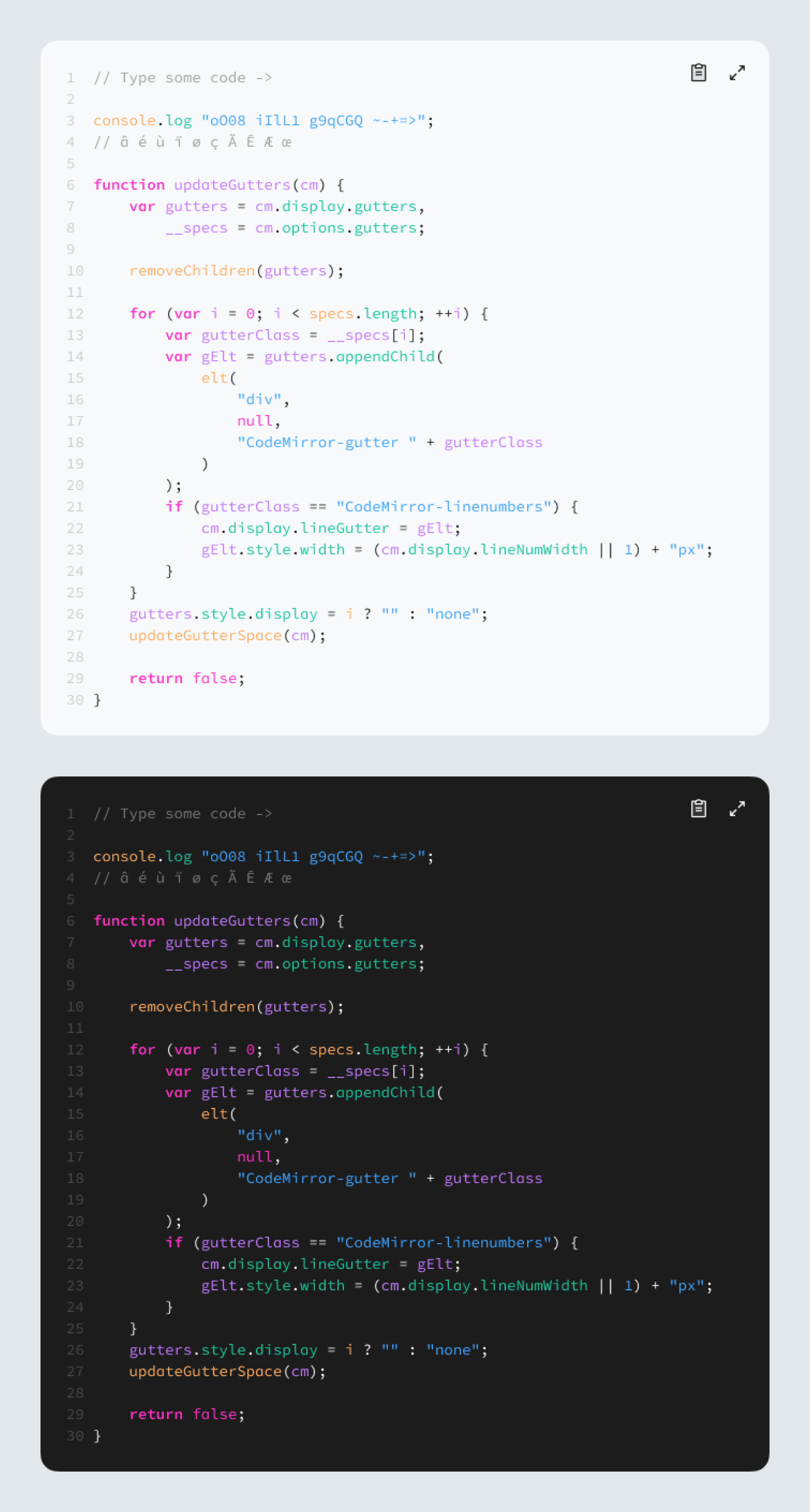 Code block, Syntax highlighting, Bloc de code presentation image