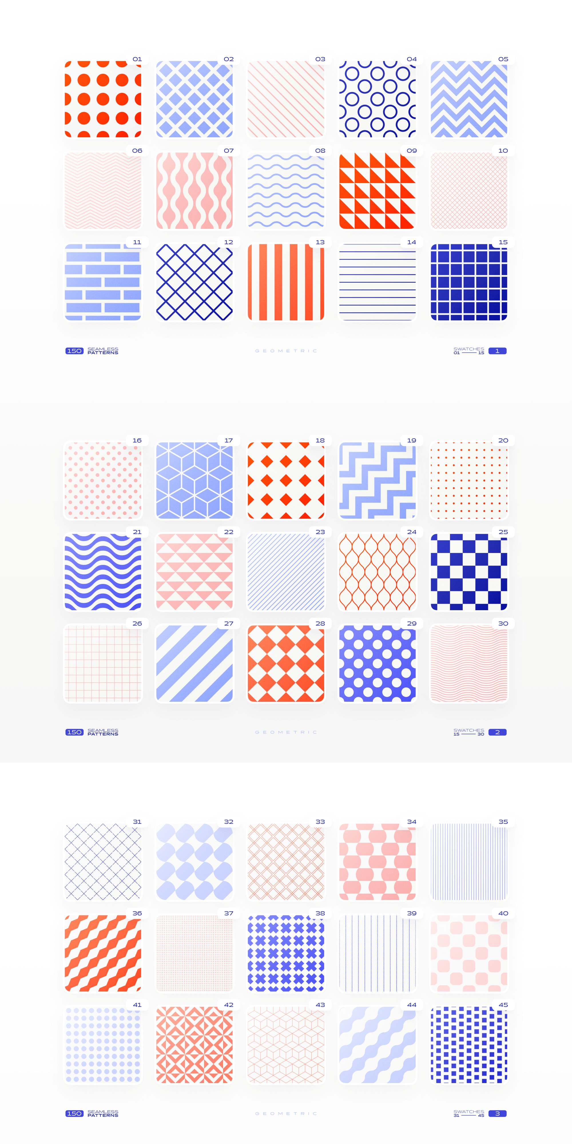 150 Geometric Seamless Patterns Collection presentation image