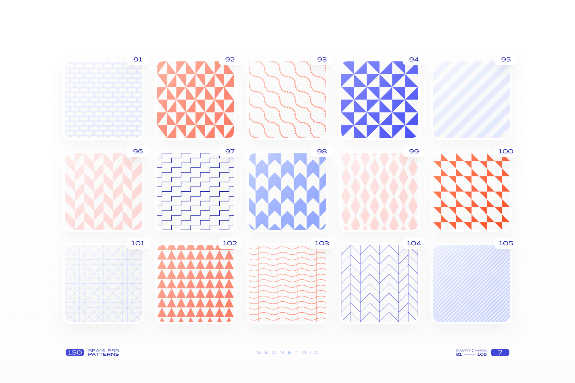150 Geometric Seamless Patterns Collection presentation image