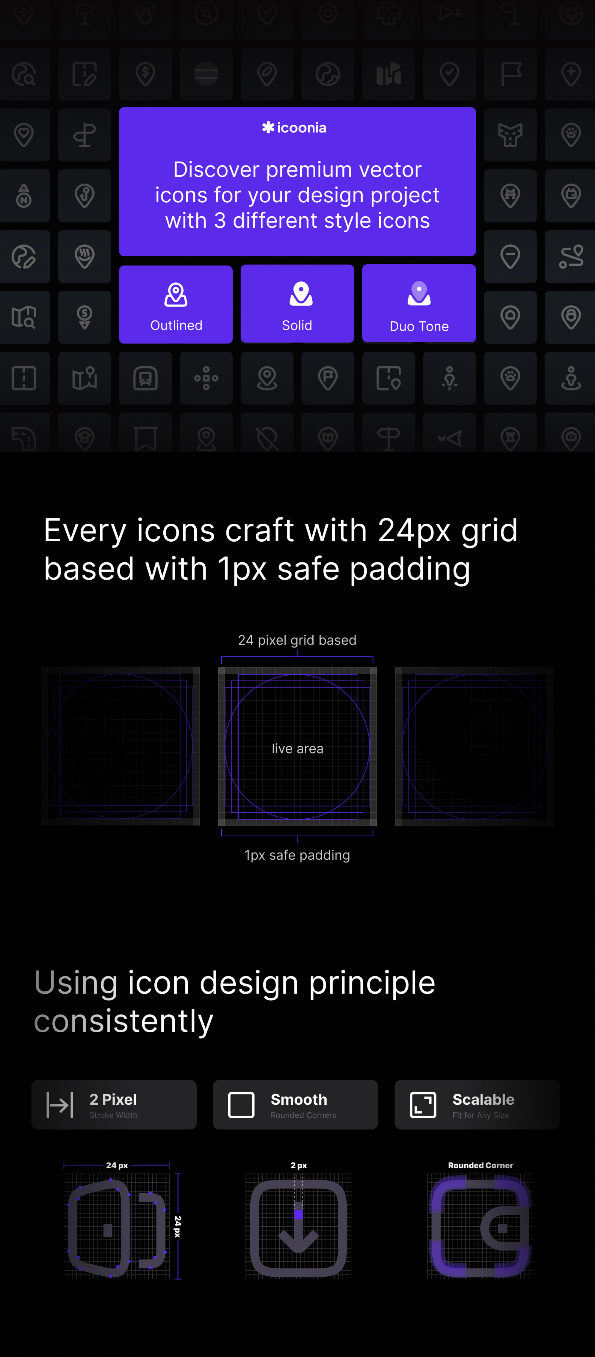 Icoonia - Location and Maps Icon Pack presentation image