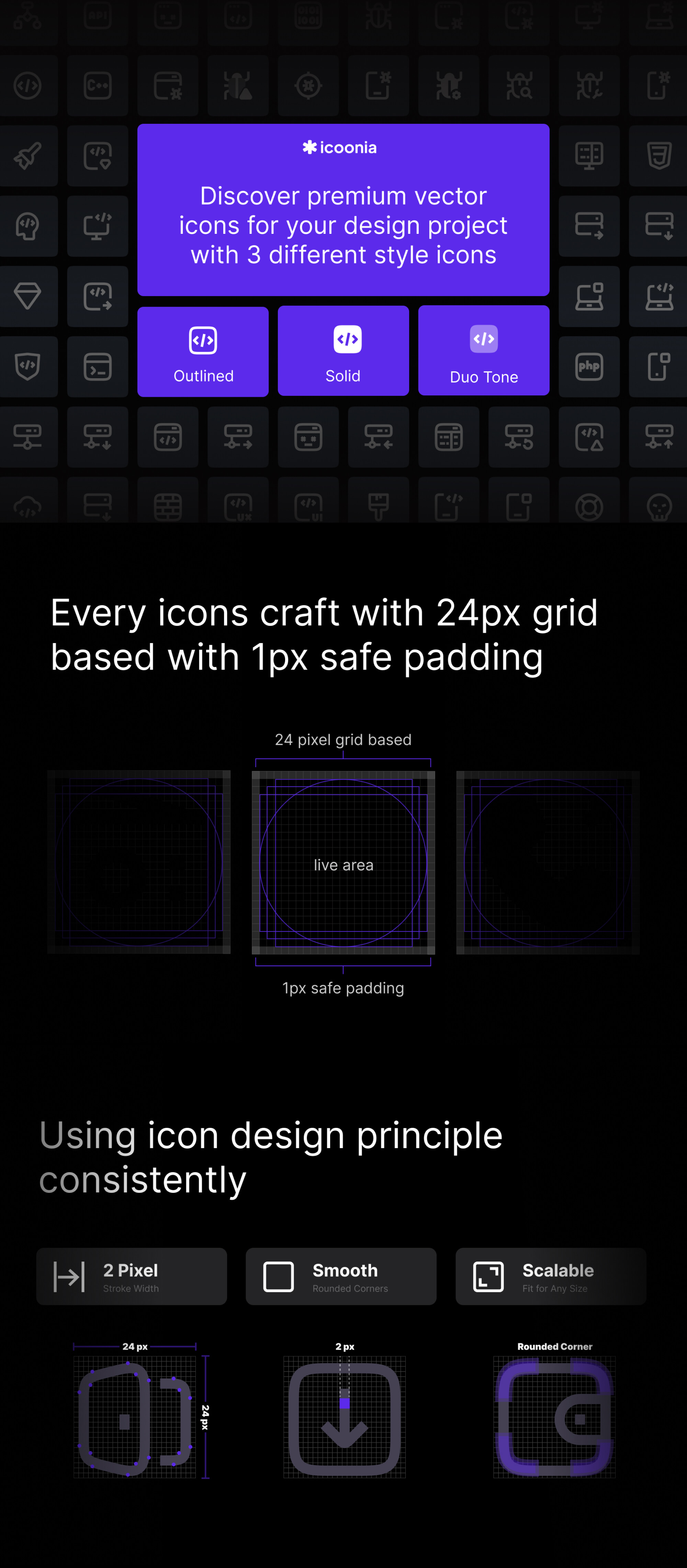Icoonia - Programming Icon Pack presentation image