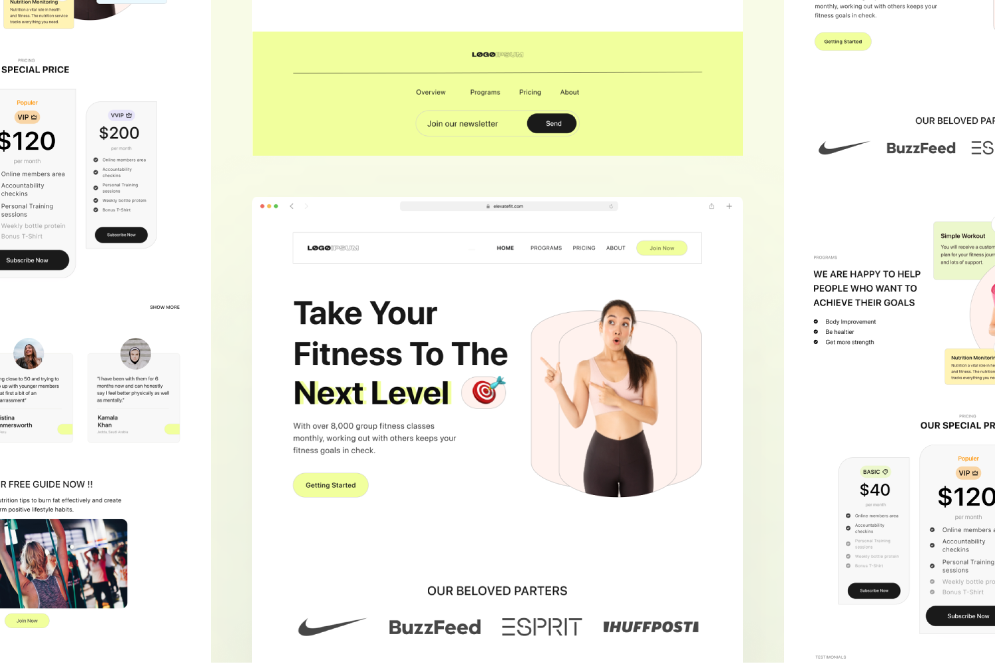 ElevateFit - Workout & Fitness Landing Page presentation image