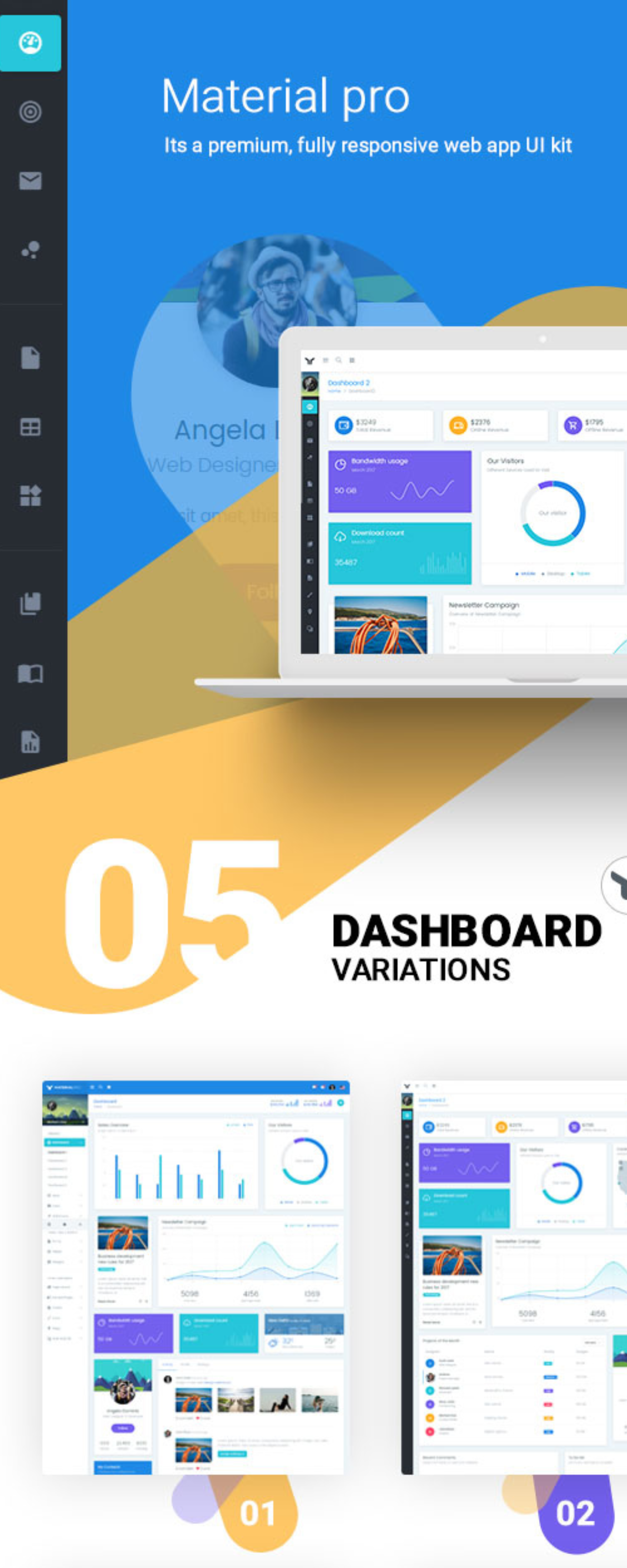 MaterialPro Bootstrap Admin Template presentation image
