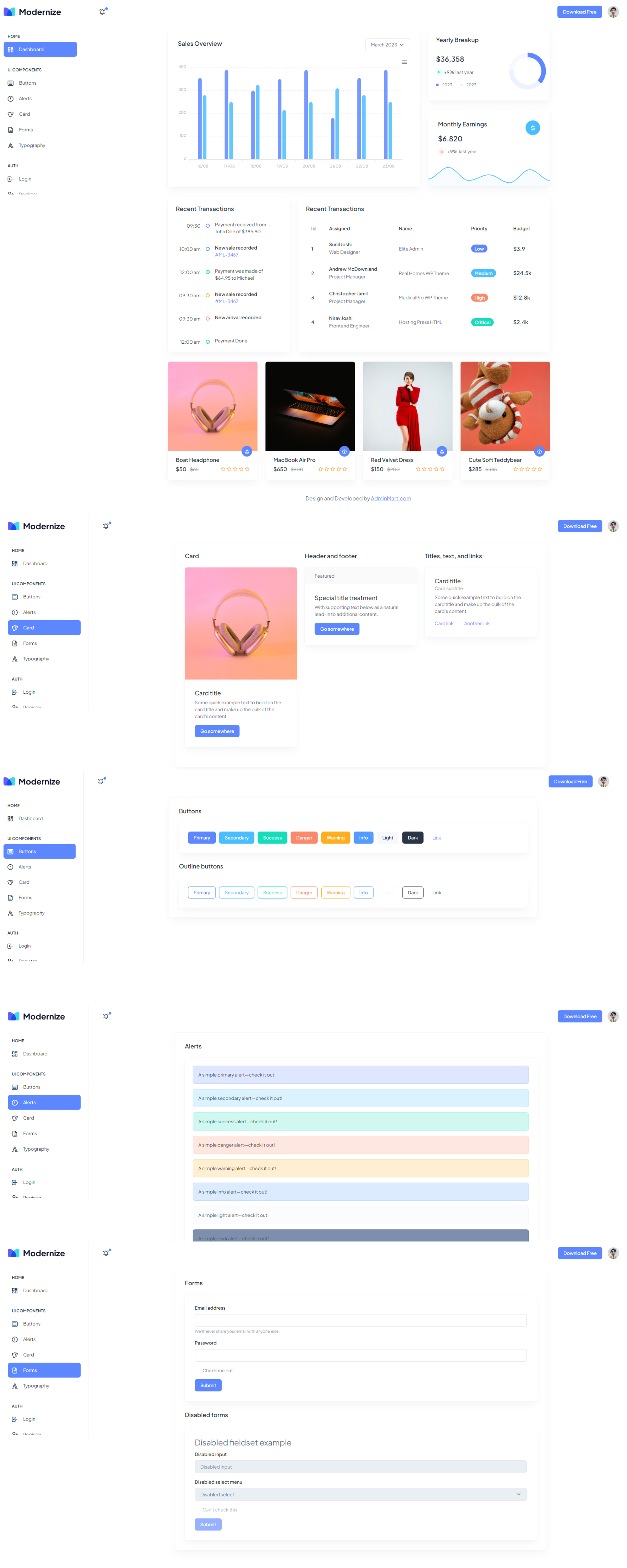 Modernize Bootstrap Admin Dashboard presentation image