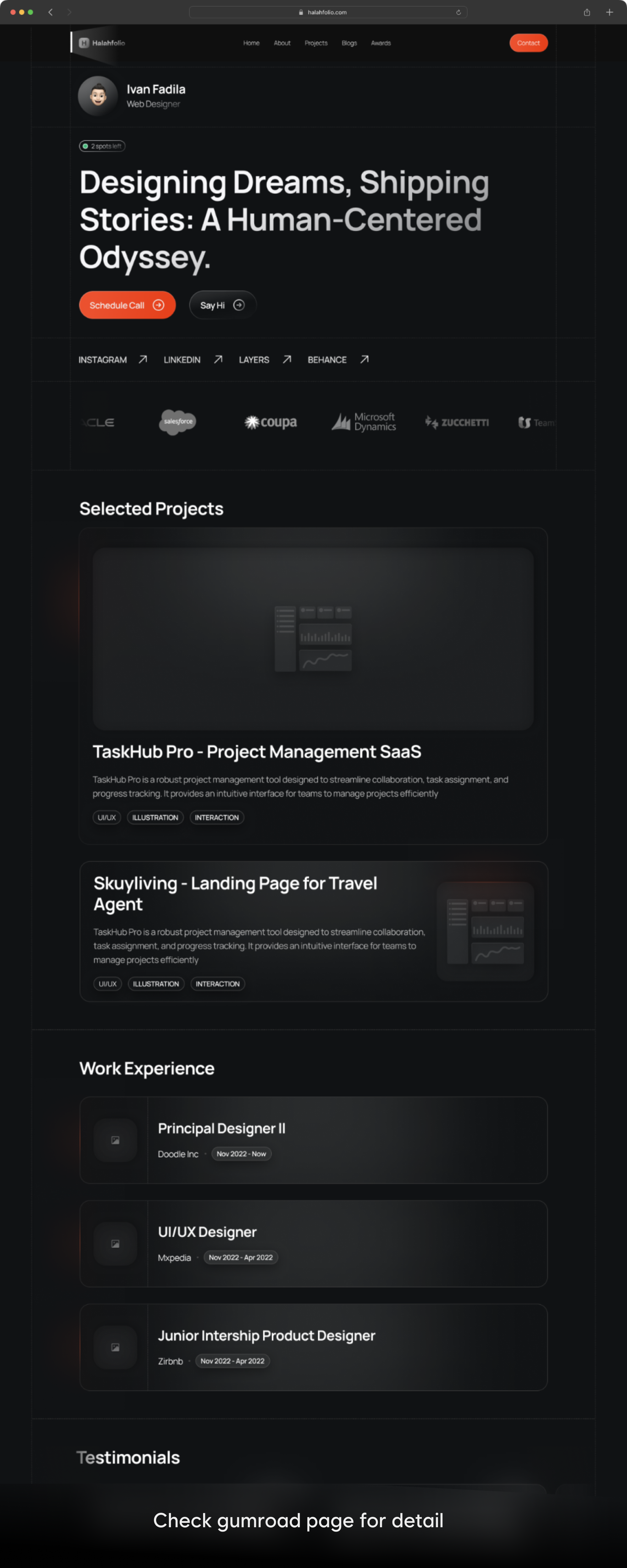 Halahfolio - Portofolio Website Template presentation image