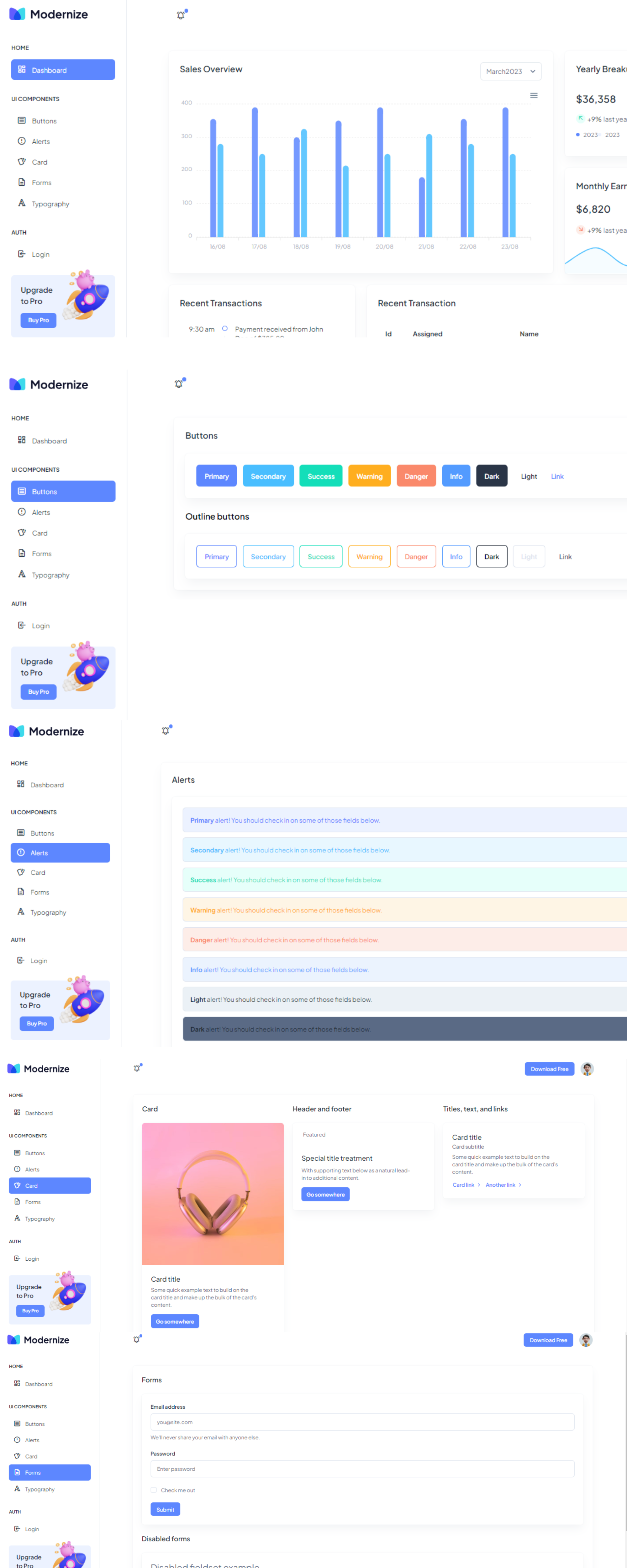 Modernize Tailwind Admin Dashboard presentation image