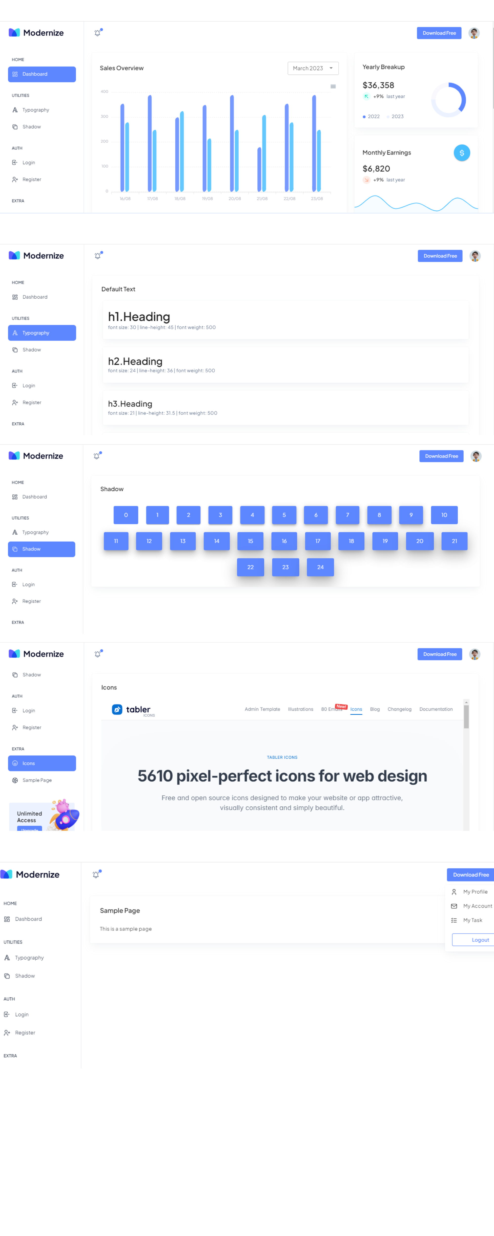 Modernize Vuetify and Vue.js Admin Dashboard presentation image