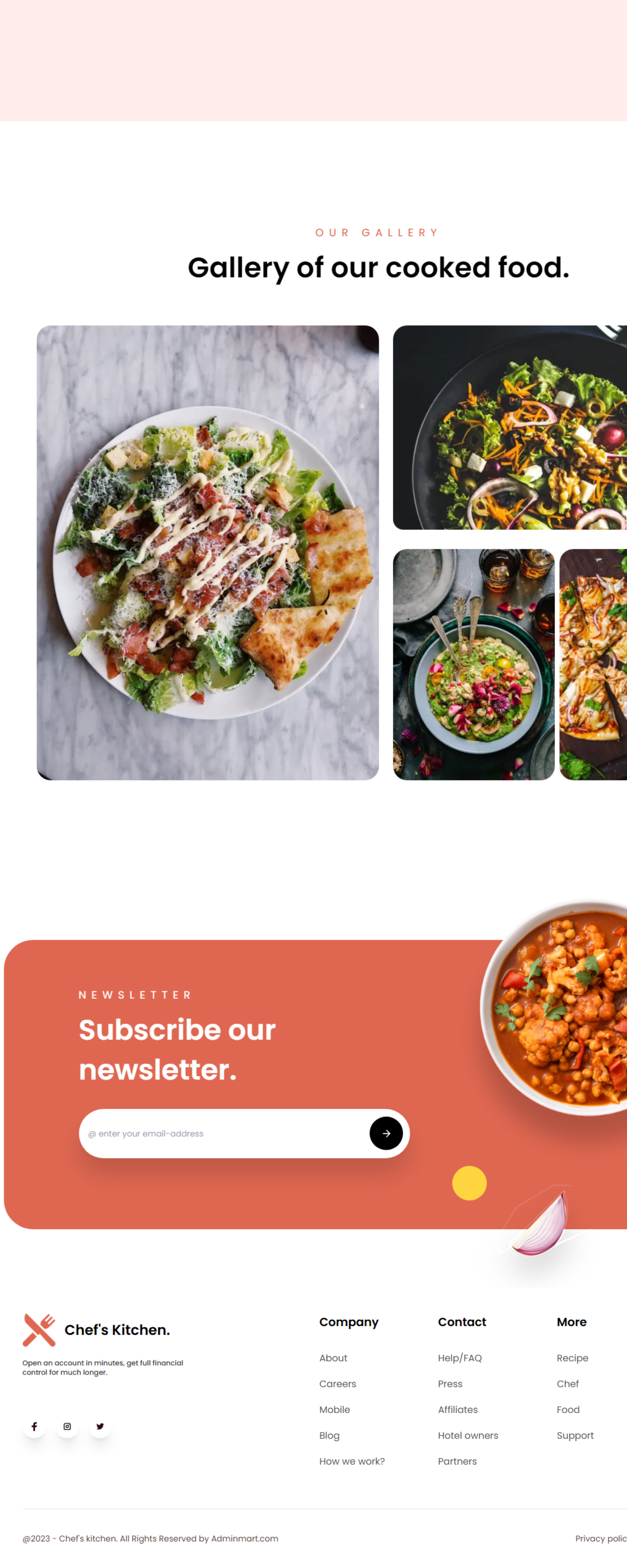 Chef's Kitchen NextJs & Figma Landing Page Template presentation image