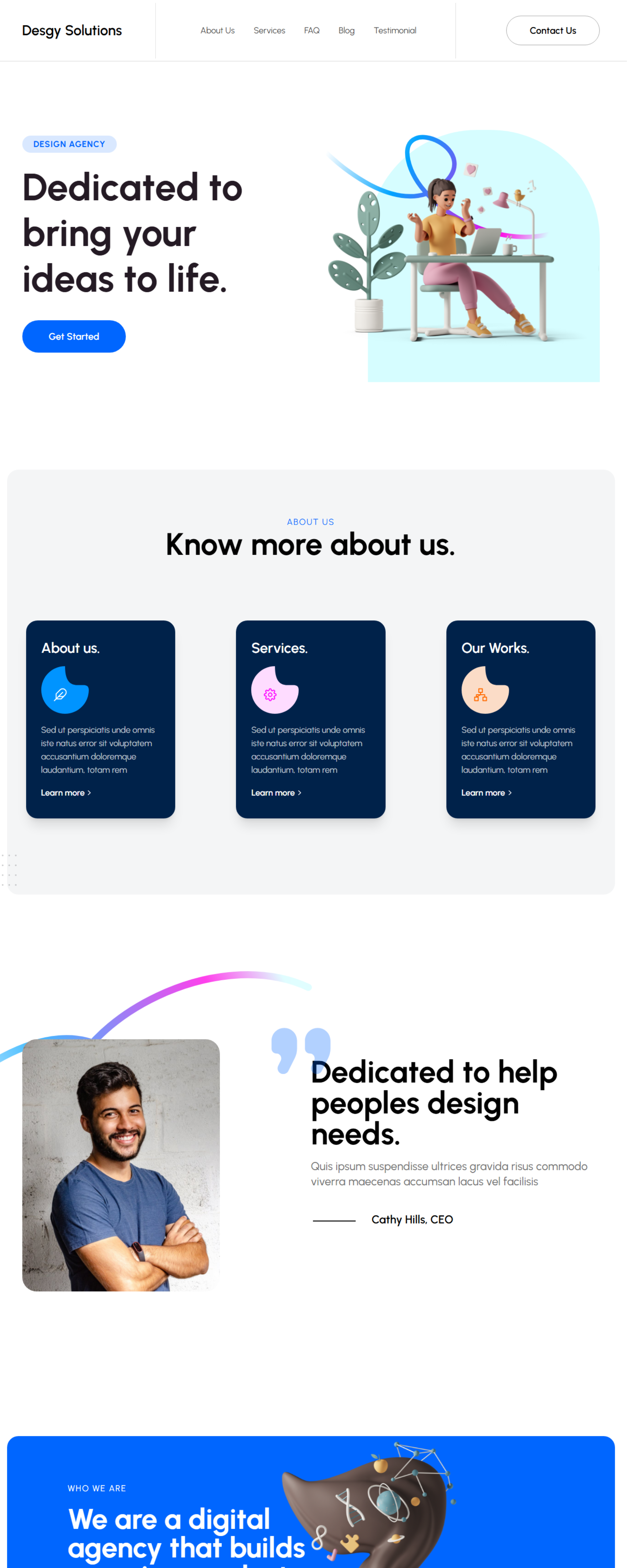 Desgy Nextjs & Figma Landing Page Template presentation image