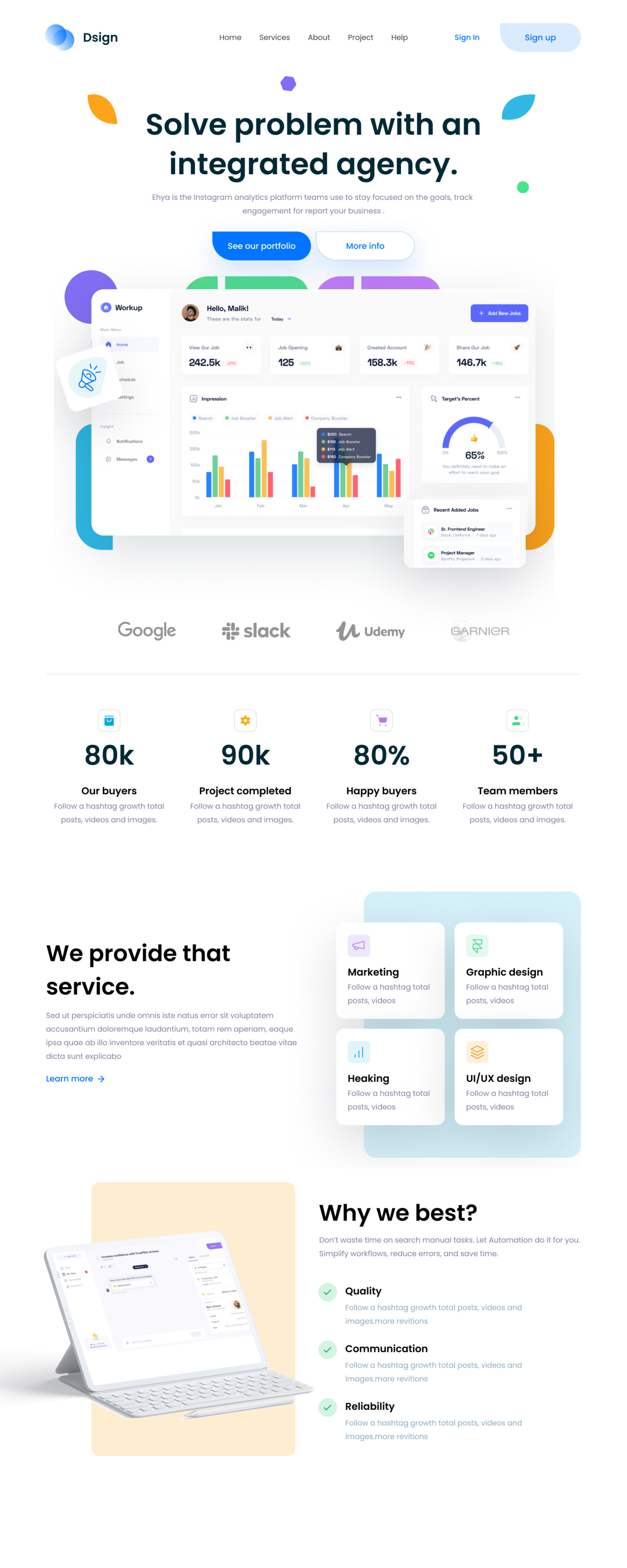Dsign Free NextJs Landing Page Template presentation image
