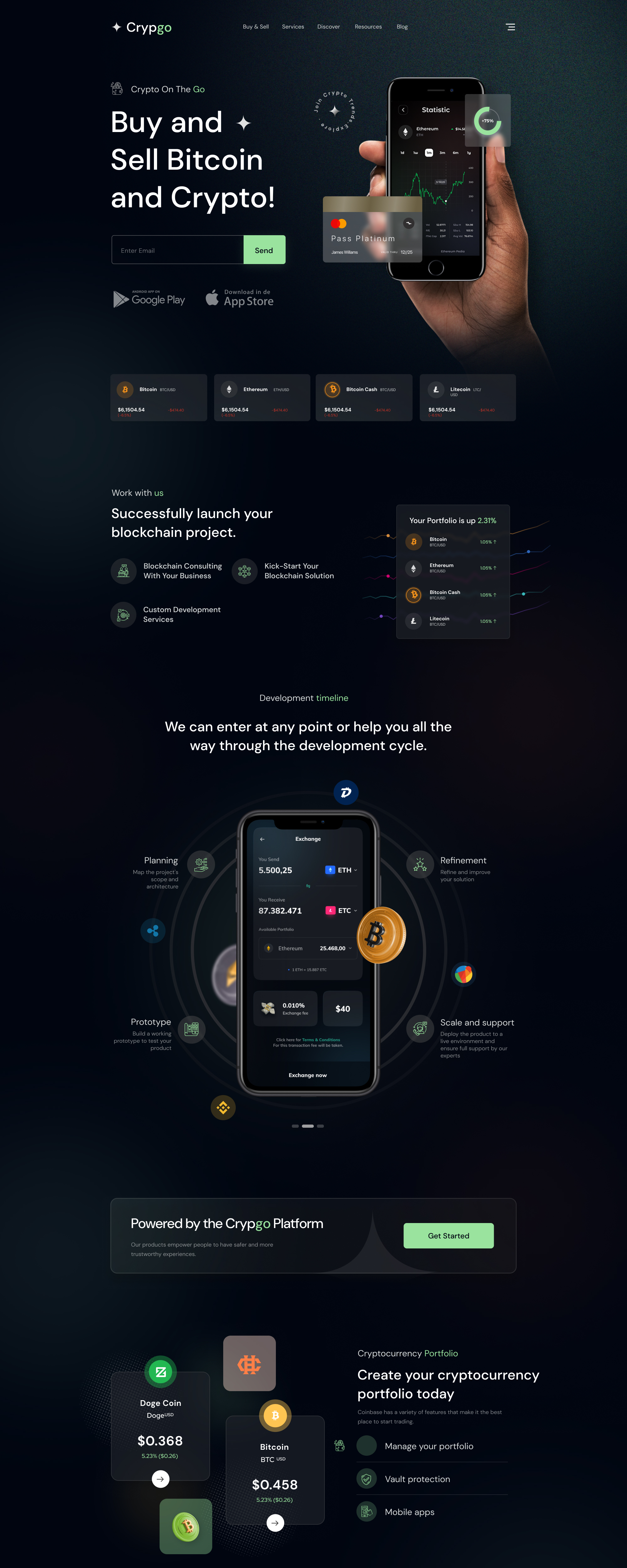 Crypgo Nextjs Tailwind Landing Page Template presentation image