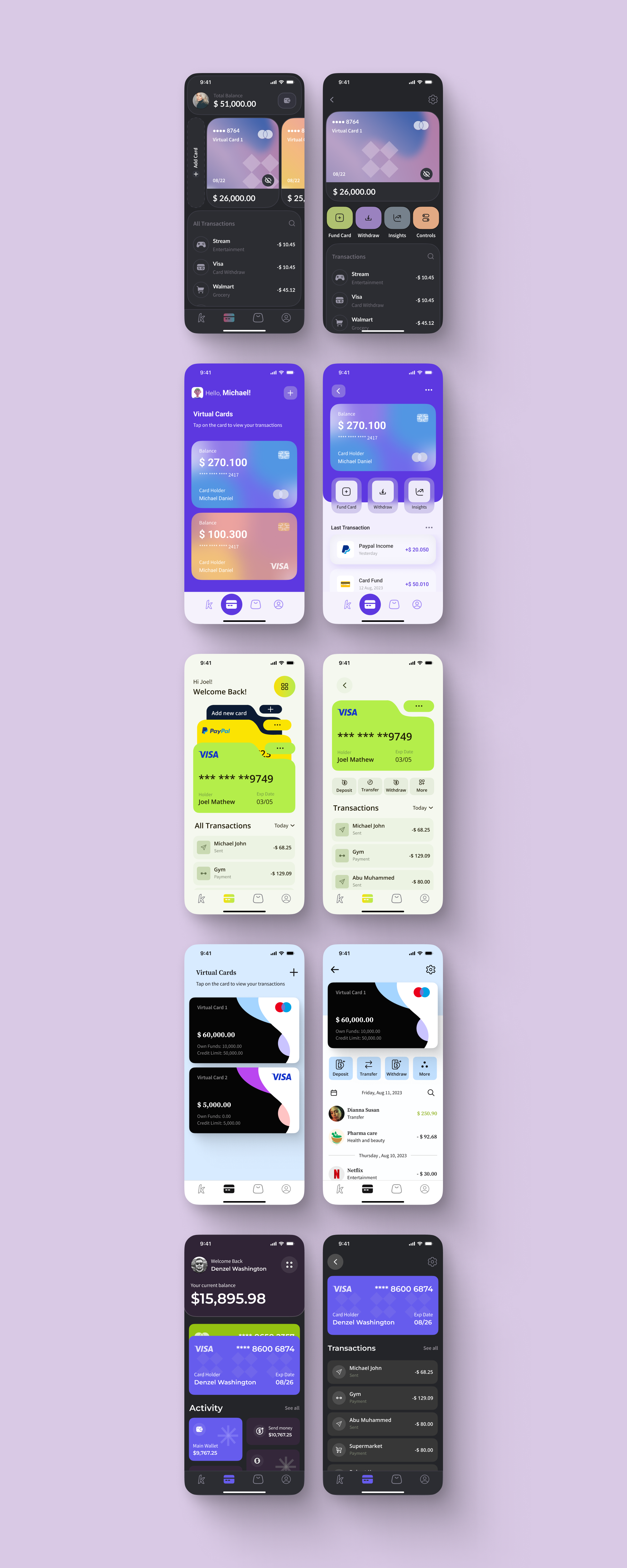 Credit Card UI Figma Template presentation image
