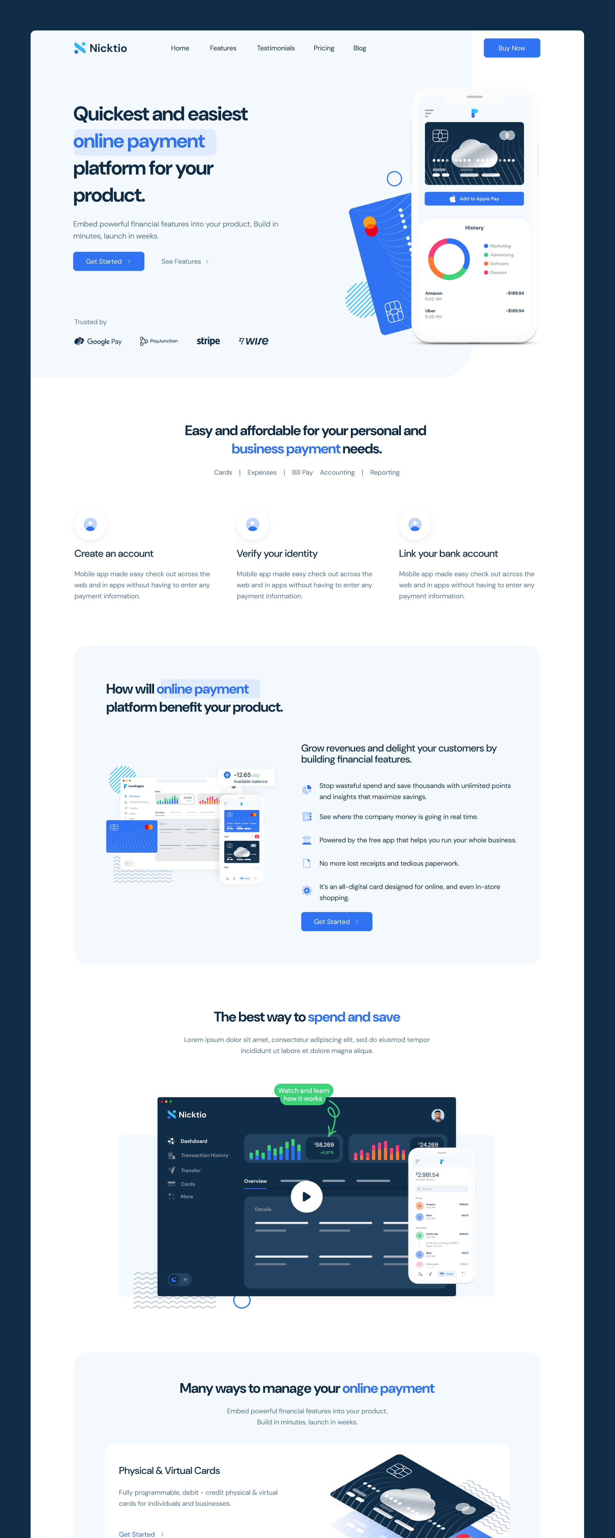 Nicktio NextJS Tailwind Website Template presentation image