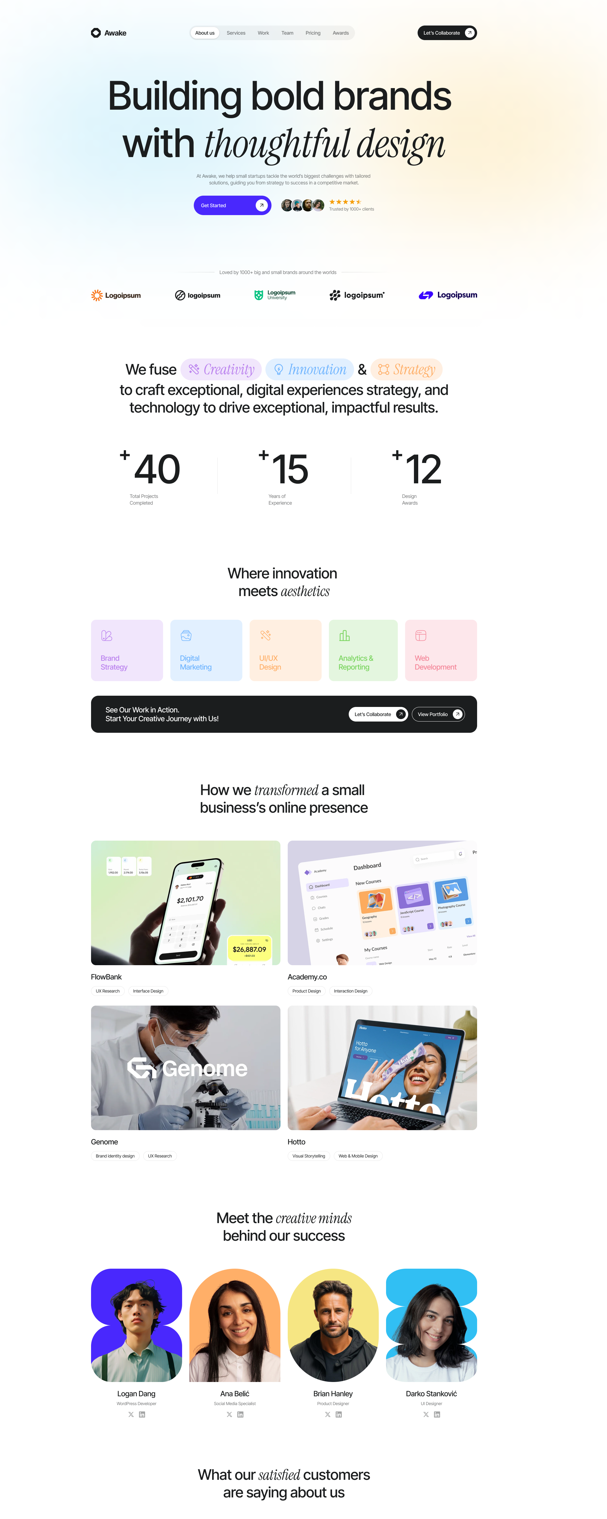 Awake Agency Nextjs Template presentation image