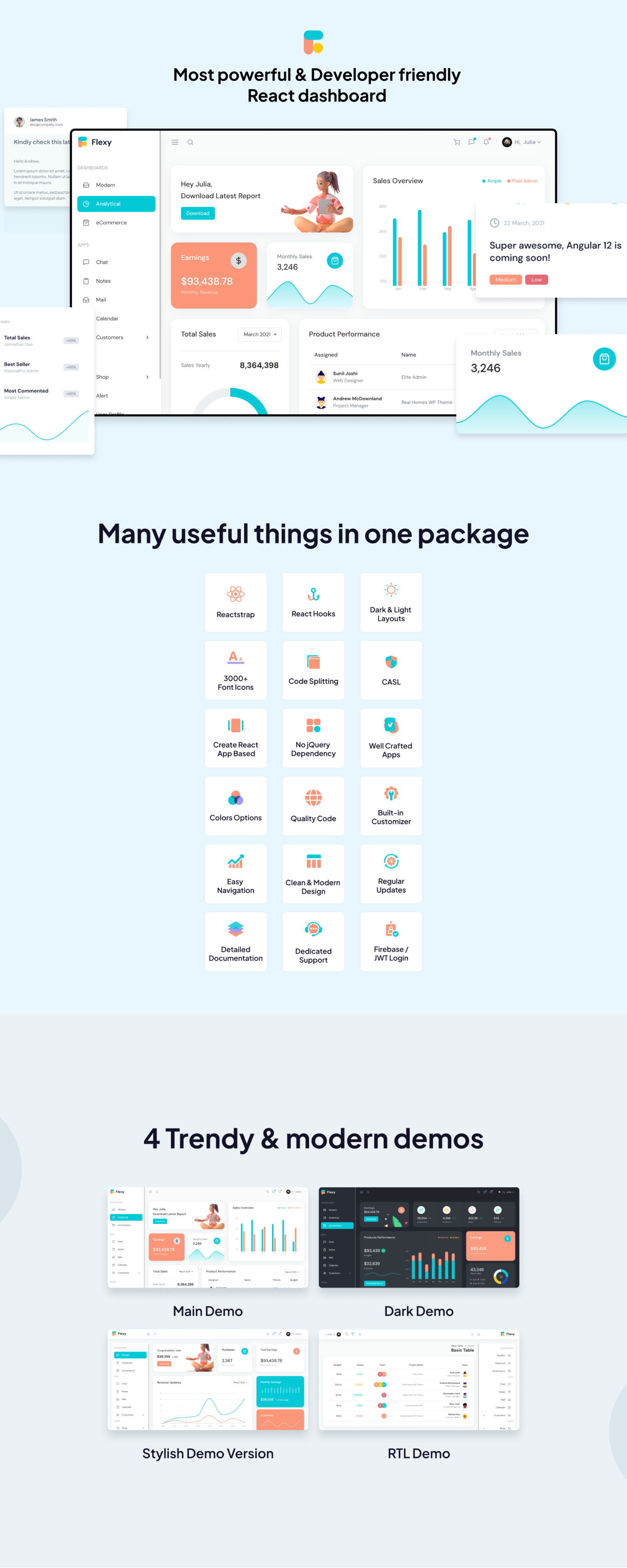Flexy React Admin Dashboard Template presentation image
