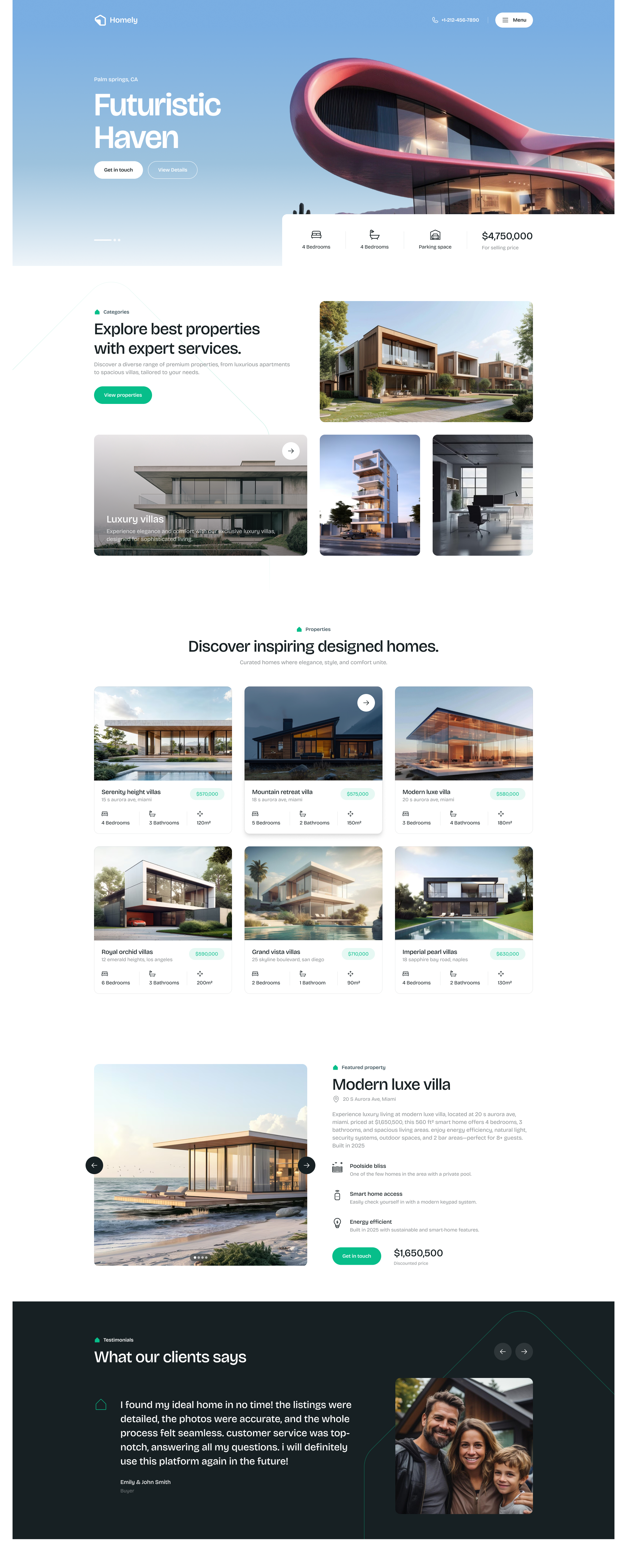 Homely Nextjs Real Estate Website Template presentation image
