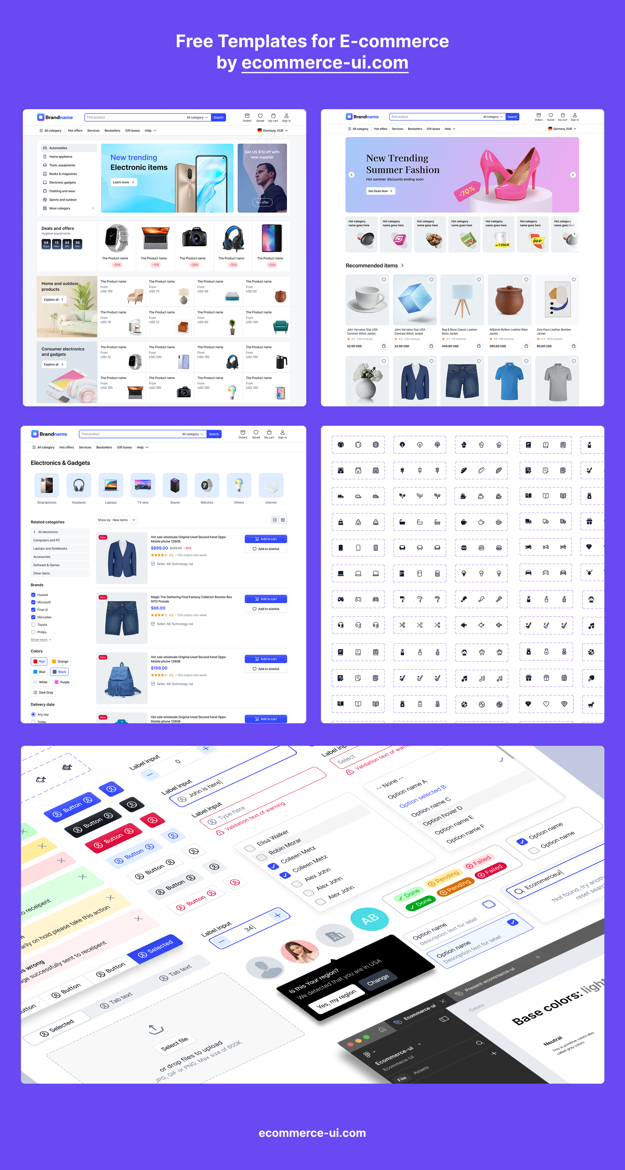 E-commerce Templates & UI Kit [FREE] presentation image