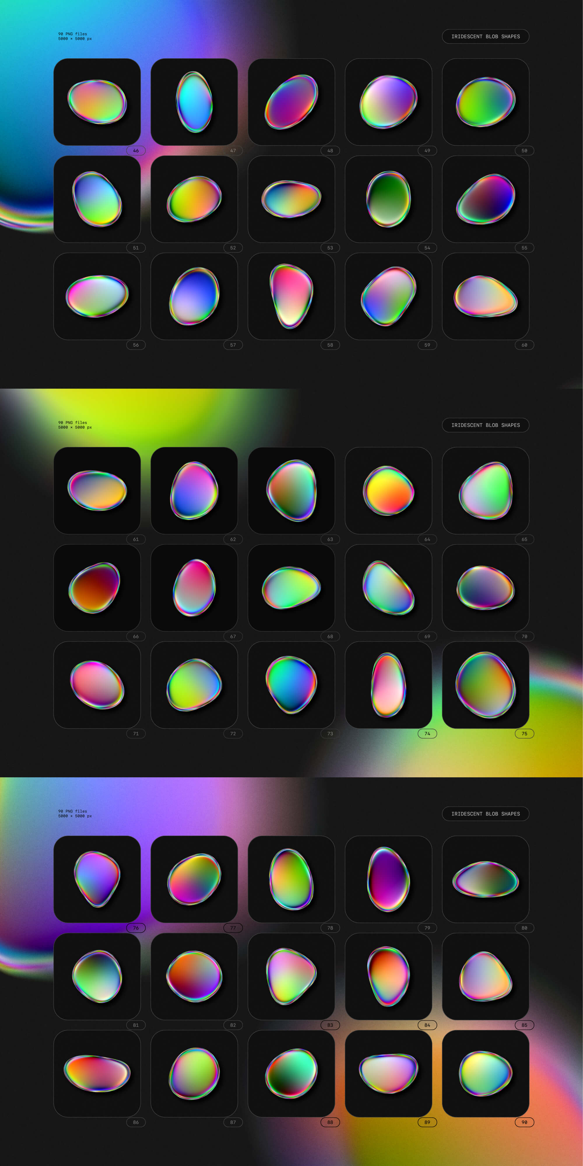 Iridescent Blob Shapes Collection presentation image